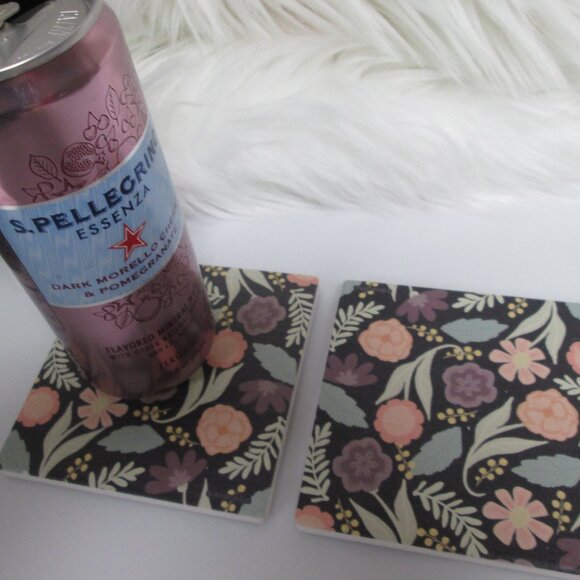 Paisley & flowers coasters set of 2 from Macy's - Picture 3 of 3